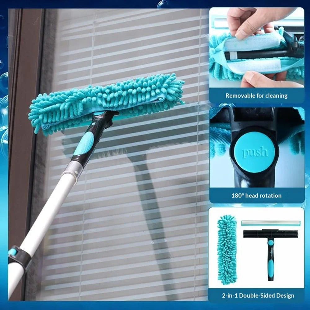 5-Section 4.8m Telescopic Aluminum Water-Fed Pole Kit Solar Panel Glass Wall Cleaning Tool Set - 7