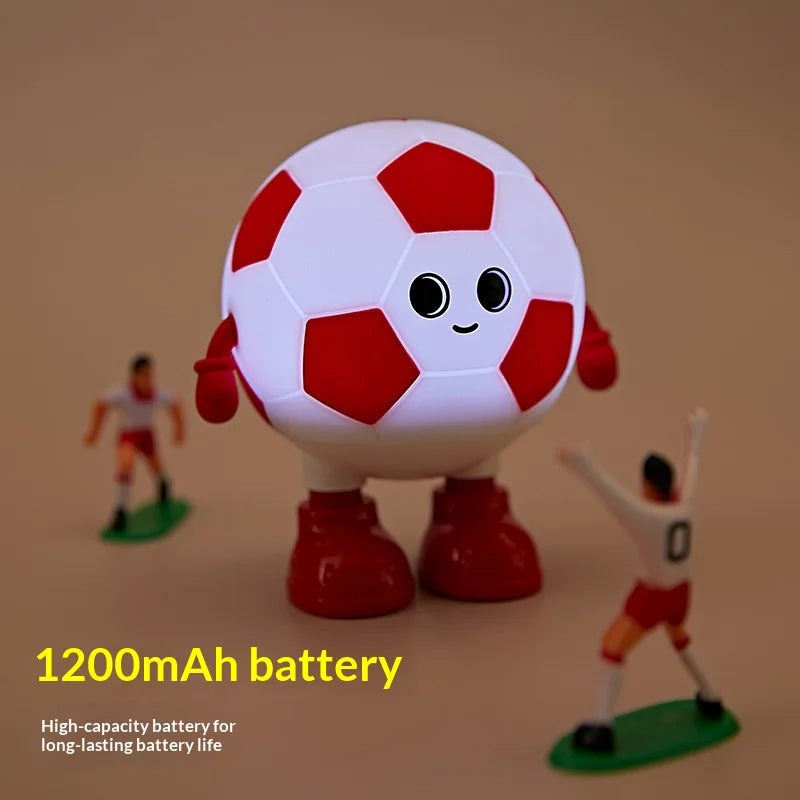 Football Boy RGB Night Light 3 Brightness Levels Rechargeable Touch Lamp for Bedroom - Black & White - 3
