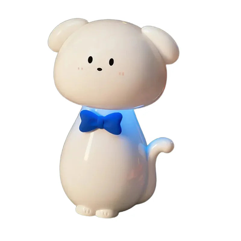 Cute Cartoon Dog Night Light USB Rechargeable Touch Dimming RGB Color Changing for Bedroom - 1