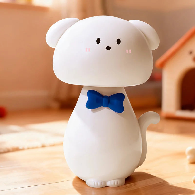 Cute Cartoon Dog Night Light USB Rechargeable Touch Dimming RGB Color Changing for Bedroom - 2