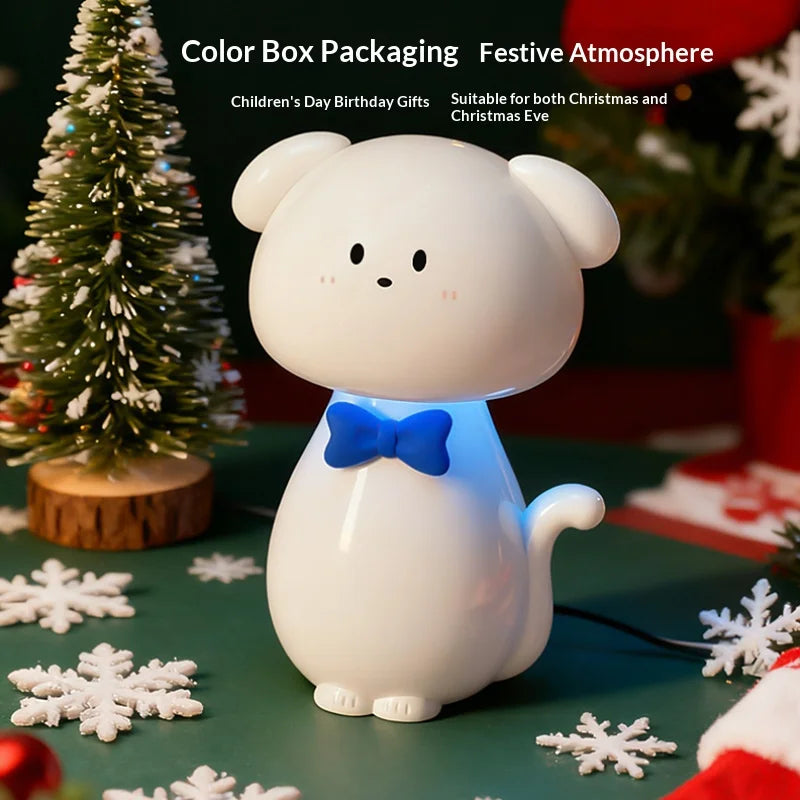 Cute Cartoon Dog Night Light USB Rechargeable Touch Dimming RGB Color Changing for Bedroom - 5