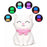 Cat Shape Silicone Night Light 1200mAh USB-C Rechargeable 7-Color Touch LED Lamp for Kids Bedroom - 1