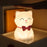 Cat Shape Silicone Night Light 1200mAh USB-C Rechargeable 7-Color Touch LED Lamp for Kids Bedroom - 6