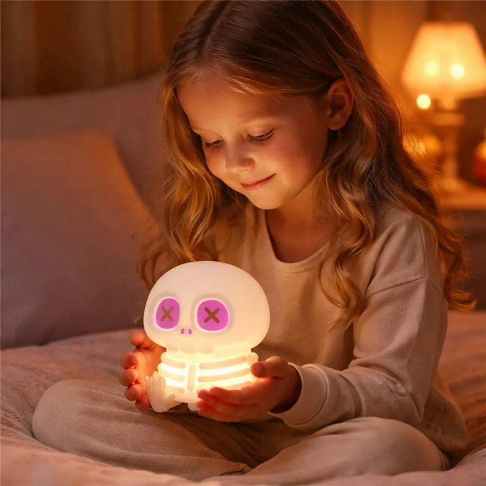 Halloween Skeleton Tap Light Silicone LED Night Light 1200mAh USB Rechargeable for Bedroom - 2