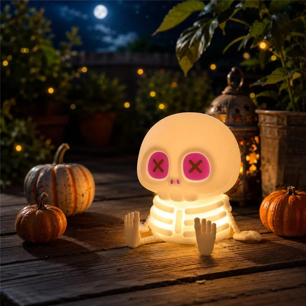 Halloween Skeleton Tap Light Silicone LED Night Light 1200mAh USB Rechargeable for Bedroom - 3