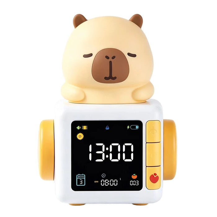 Kids Smart Alarm Clock with Sunrise Wake-Up Light White Noise Night Light Pomodoro Timer Cute Animal Design - Capybara - 1