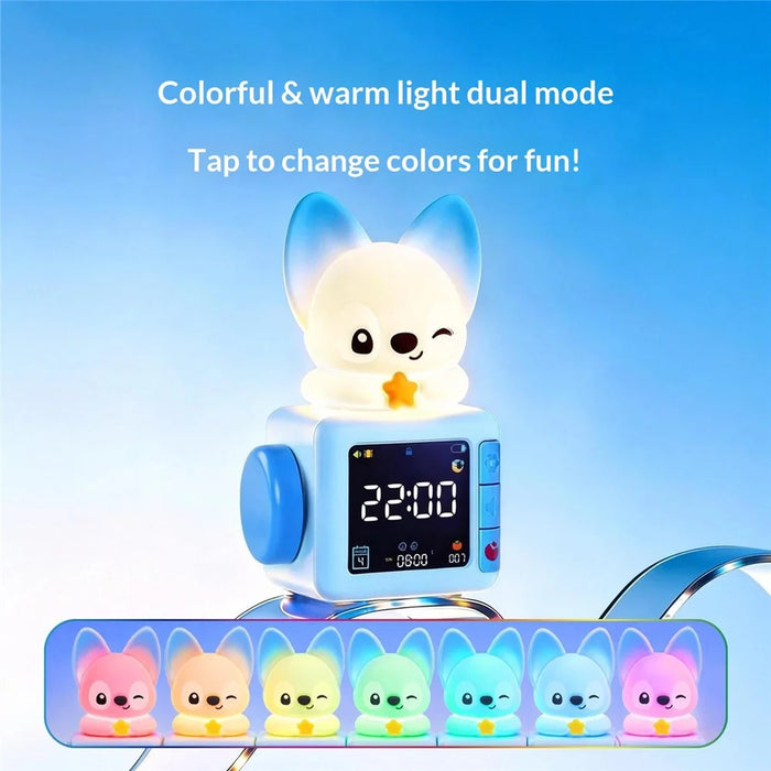 Kids Smart Alarm Clock with Sunrise Wake-Up Light White Noise Night Light Pomodoro Timer Cute Animal Design - Capybara - 4