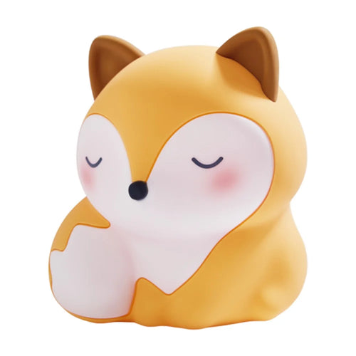 A084 Fox Silicone Night Light Touch Control 3-Level Warm Light 1200mAh Rechargeable Bedside Lamp - Orange - 1