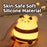 A086 Bee Silicone Night Light Touch Control 3-Level Brightness 1200mAh 30min Timer Warm Glow for Bedside - Beige - 5