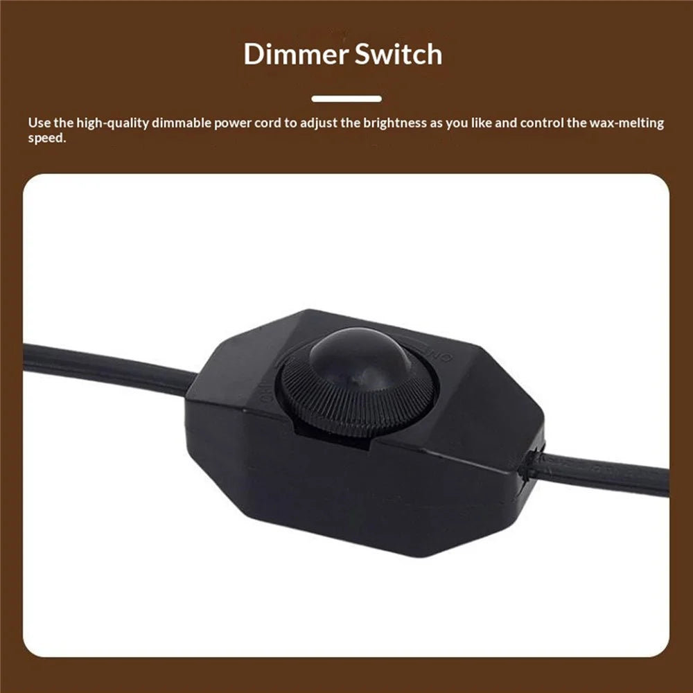 Solid Wood Candle Warmer Lamp Dimmable Timer 2H / 4H / 8H Electric Wax Melter for Home - Black Lampshade+Solid Wood Base (EU Plug) - 7