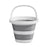 Size M 5L Folding Water Bucket PP+TPR Collapsible Portable Bucket for Outdoor Camping - White Gray - 1