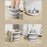 Size M 5L Folding Water Bucket PP+TPR Collapsible Portable Bucket for Outdoor Camping - White Gray - 4