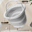 Size M 5L Folding Water Bucket PP+TPR Collapsible Portable Bucket for Outdoor Camping - White Gray - 5