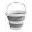 Size L 10L Folding Water Bucket PP+TPR Collapsible Portable Bucket for Outdoor Camping - White Gray - 1
