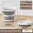 Size L 10L Folding Water Bucket PP+TPR Collapsible Portable Bucket for Outdoor Camping - White Gray - 2