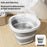 Size L 10L Folding Water Bucket PP+TPR Collapsible Portable Bucket for Outdoor Camping - White Gray - 4