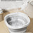 Size L 10L Folding Water Bucket PP+TPR Collapsible Portable Bucket for Outdoor Camping - White Gray - 6