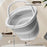Size L 10L Folding Water Bucket PP+TPR Collapsible Portable Bucket for Outdoor Camping - White Gray - 7