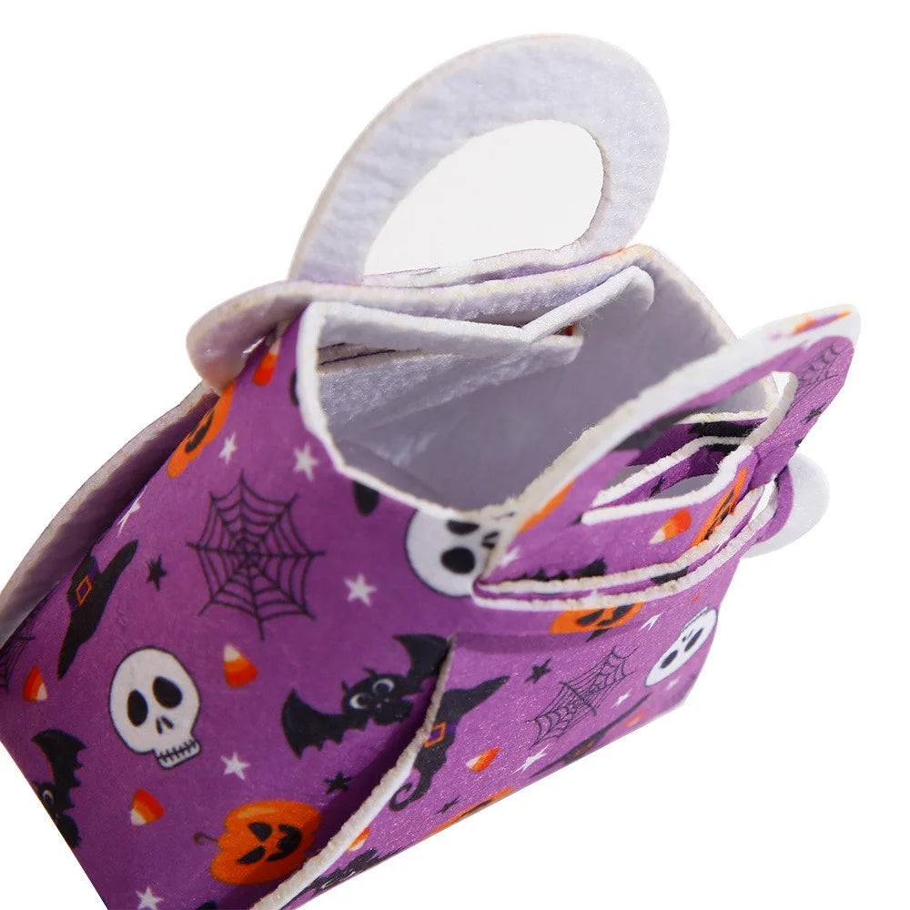 10PCS Kids Halloween Gift Tote Bags Candy Treat Bags Felt Party Supplies Organizer (Mixed Colors) - 6