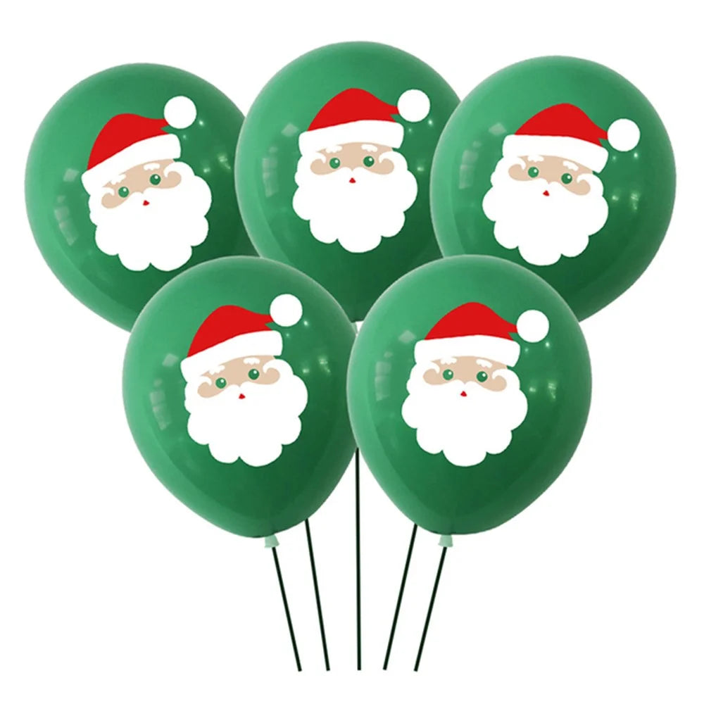 5PCS Christmas 12-Inch LED Light Up Latex Balloons Flashing Party Lights Xmas Decorations - Green - 1