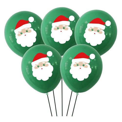 5PCS Christmas 12-Inch LED Light Up Latex Balloons Flashing Party Lights Xmas Decorations - Green - 1