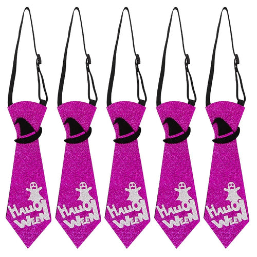 5Pcs Halloween Tie Kids Adult Halloween Party Felt Cloth Necktie Costume Props - Witch Hat - 1
