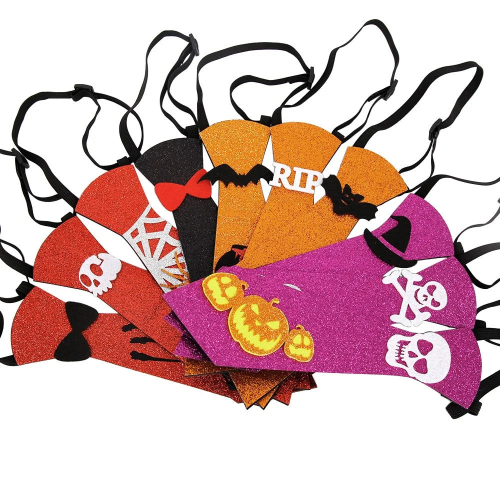 5Pcs Halloween Tie Kids Adult Halloween Party Felt Cloth Necktie Costume Props - Witch Hat - 6