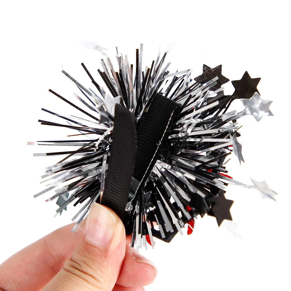 5Pcs Halloween Hair Clips Bat Spider Ghost Witch Kids Girls Mesh Hairpins for Halloween Costume - Bat - 2
