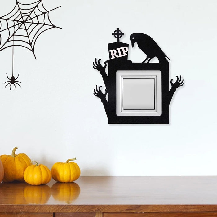 8Pcs / Set Halloween Switch Sticker Bat Pumpkin Skull Decal Wallpaper for Living Room Bedroom Switch - 2