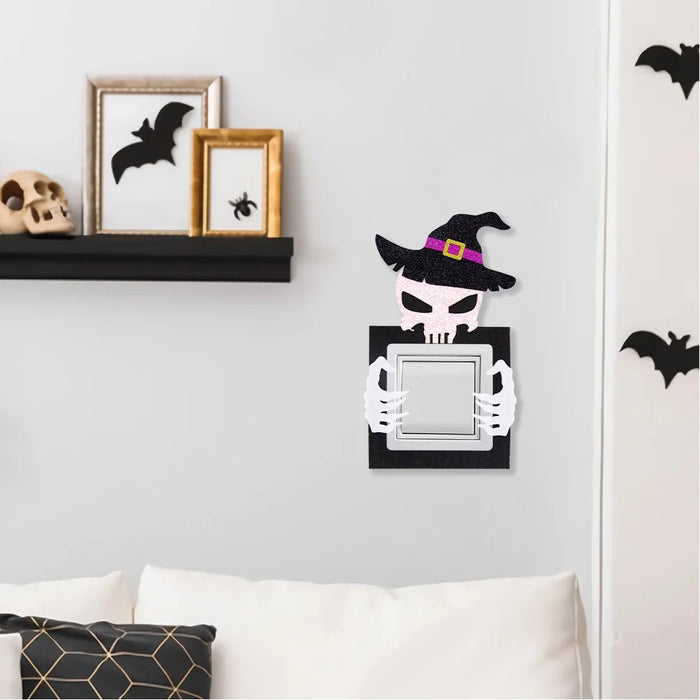 8Pcs / Set Halloween Switch Sticker Bat Pumpkin Skull Decal Wallpaper for Living Room Bedroom Switch - 4