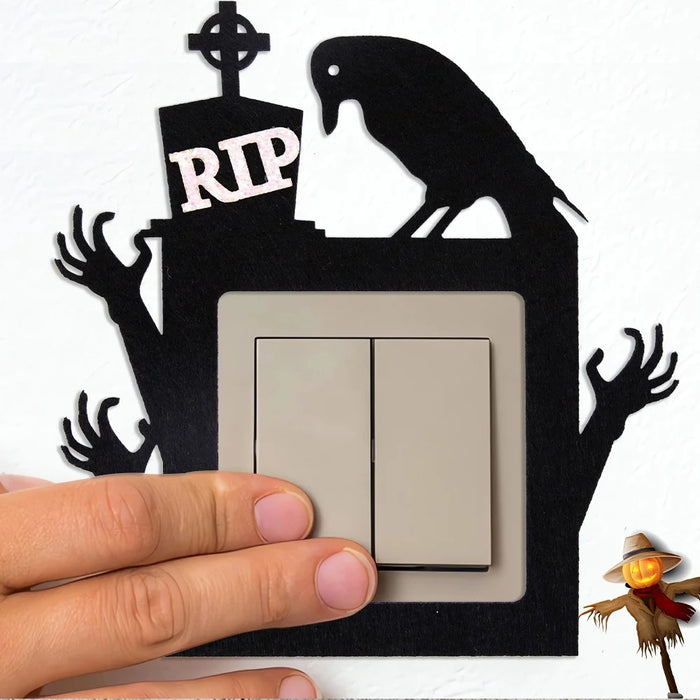 8Pcs / Set Halloween Switch Sticker Bat Pumpkin Skull Decal Wallpaper for Living Room Bedroom Switch - 7