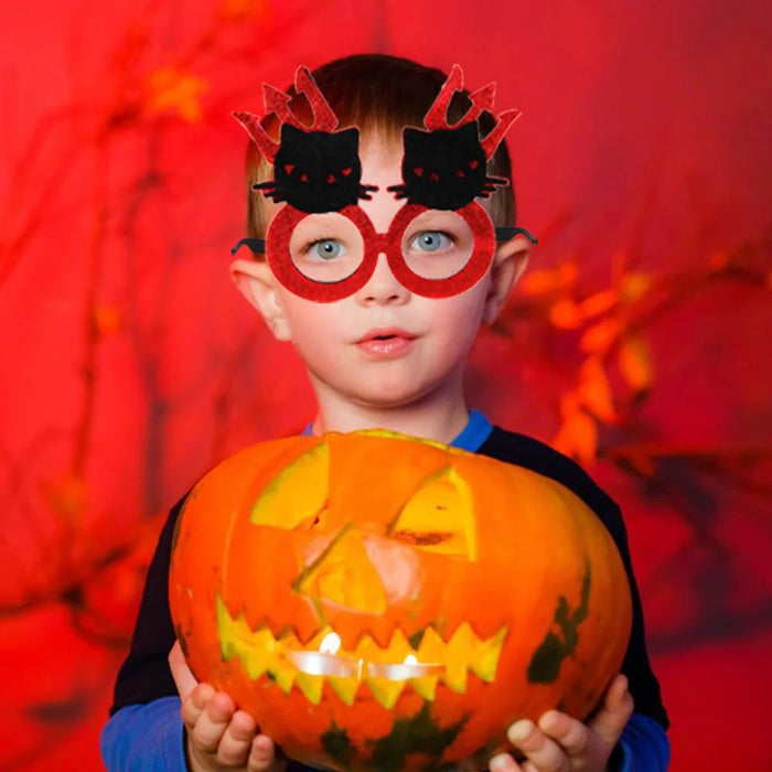 5Pcs / Set Halloween Eyeglasses Spider Web Plastic Glasses Bat Masquerade Party Prop - Bat - 3