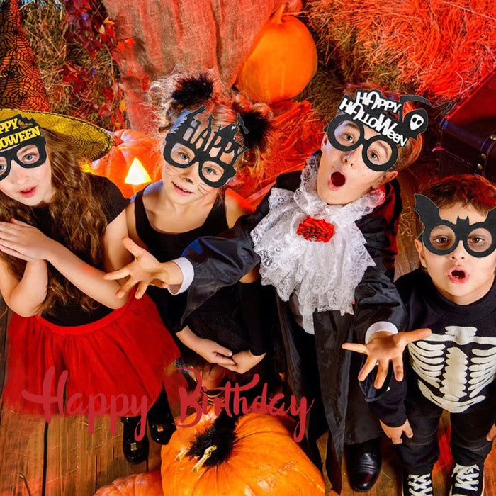 5Pcs / Set Halloween Eyeglasses Spider Web Plastic Glasses Bat Masquerade Party Prop - Bat - 5