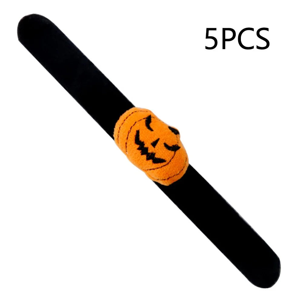 5Pcs / Set Halloween Slap Bracelets Slap Wristbands Party Bag Filler Kids Gift - Pumpkin - 1