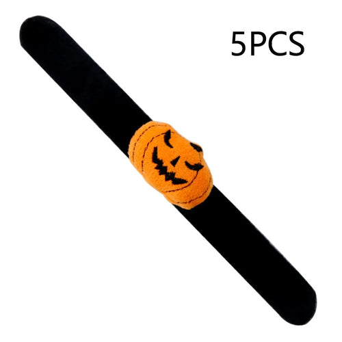 5Pcs / Set Halloween Slap Bracelets Slap Wristbands Party Bag Filler Kids Gift - Pumpkin - 1
