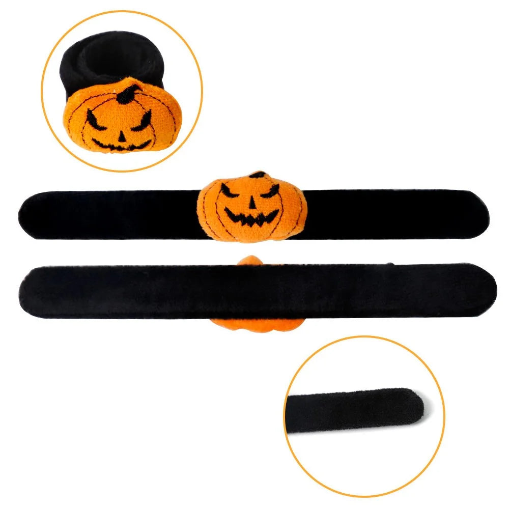 5Pcs / Set Halloween Slap Bracelets Slap Wristbands Party Bag Filler Kids Gift - Pumpkin - 2