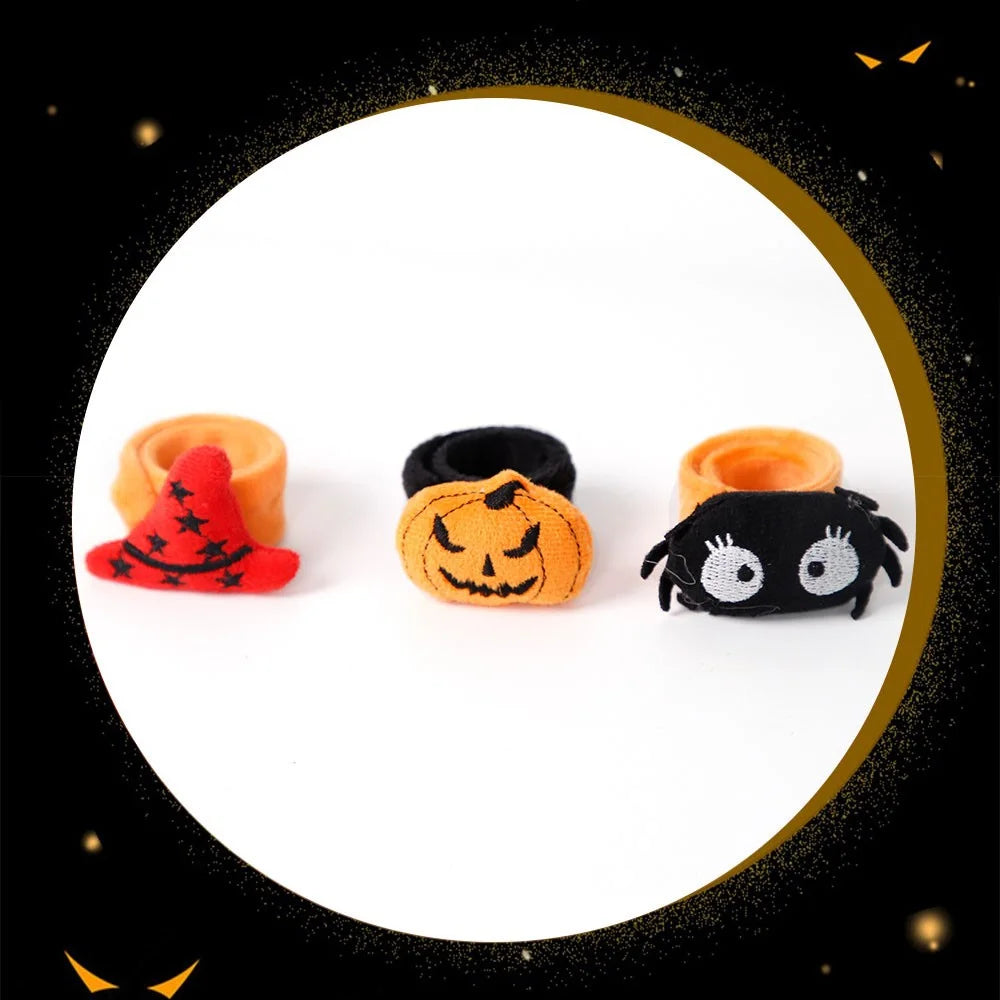 5Pcs / Set Halloween Slap Bracelets Slap Wristbands Party Bag Filler Kids Gift - Pumpkin - 6