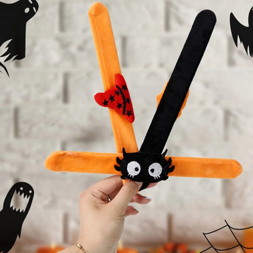 5Pcs / Set Halloween Slap Bracelets Slap Wristbands Party Bag Filler Kids Gift - Pumpkin - 7