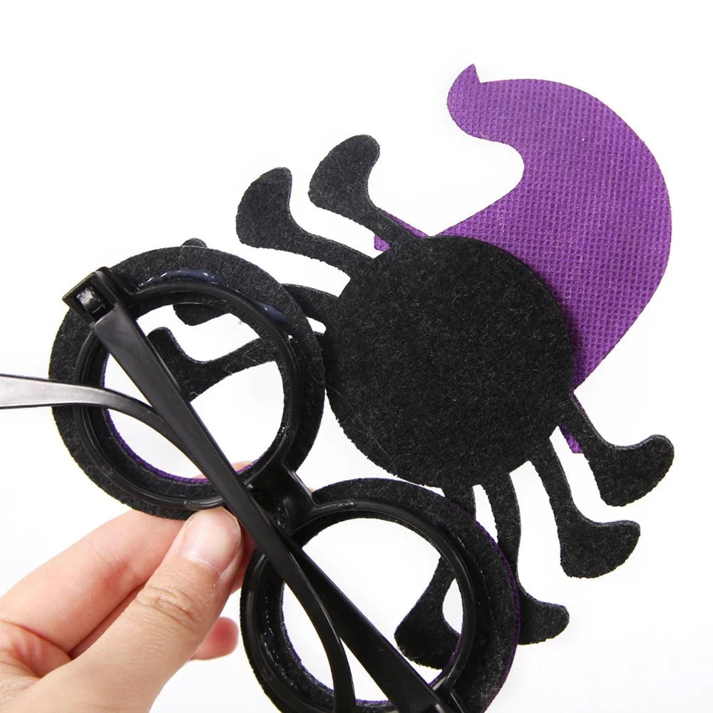 5Pcs / Set Halloween Eyeglasses Spider Pumpkin Ghost Bat Adult Kid Glasses Halloween Photo Props - Purple Spider - 2