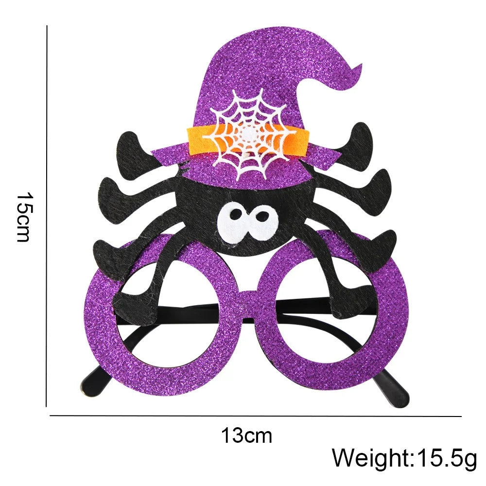 5Pcs / Set Halloween Eyeglasses Spider Pumpkin Ghost Bat Adult Kid Glasses Halloween Photo Props - Purple Spider - 7