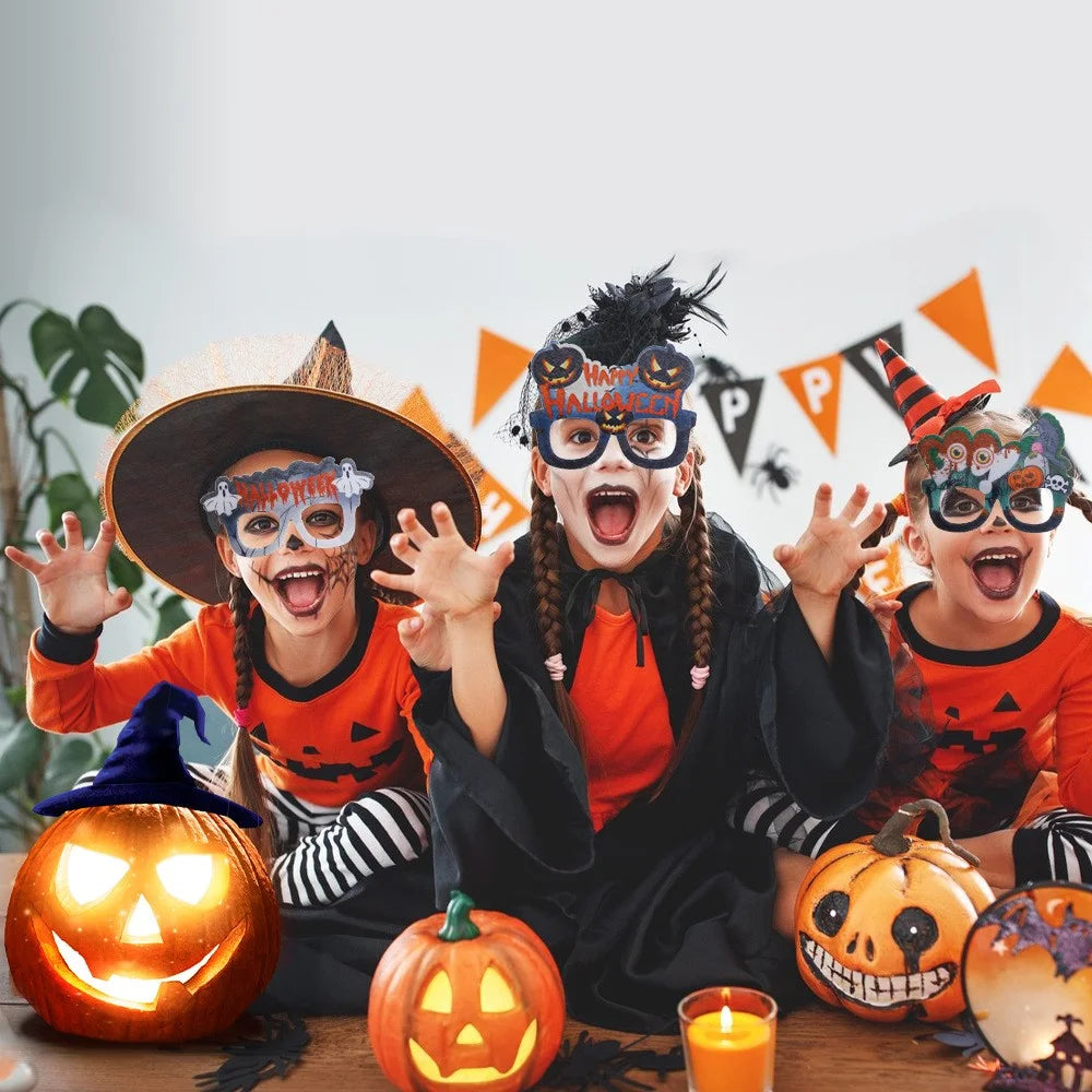 5Pcs / Set Adults Kids Halloween Eyeglasses Happy Halloween Ghost Castle Pumpkin Glasses Party Eyewear - BOO Eyeball - 3