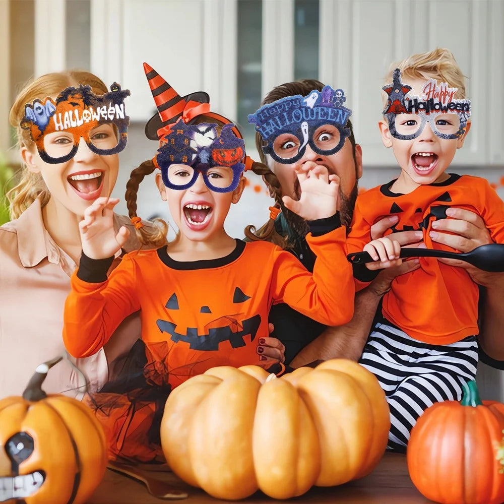 5Pcs / Set Adults Kids Halloween Eyeglasses Happy Halloween Ghost Castle Pumpkin Glasses Party Eyewear - BOO Eyeball - 4