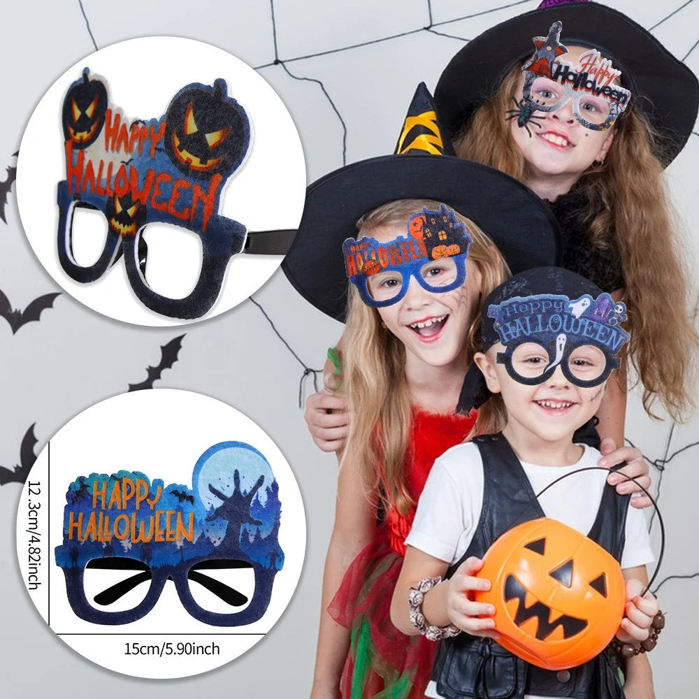 5Pcs / Set Adults Kids Halloween Eyeglasses Happy Halloween Ghost Castle Pumpkin Glasses Party Eyewear - BOO Eyeball - 5