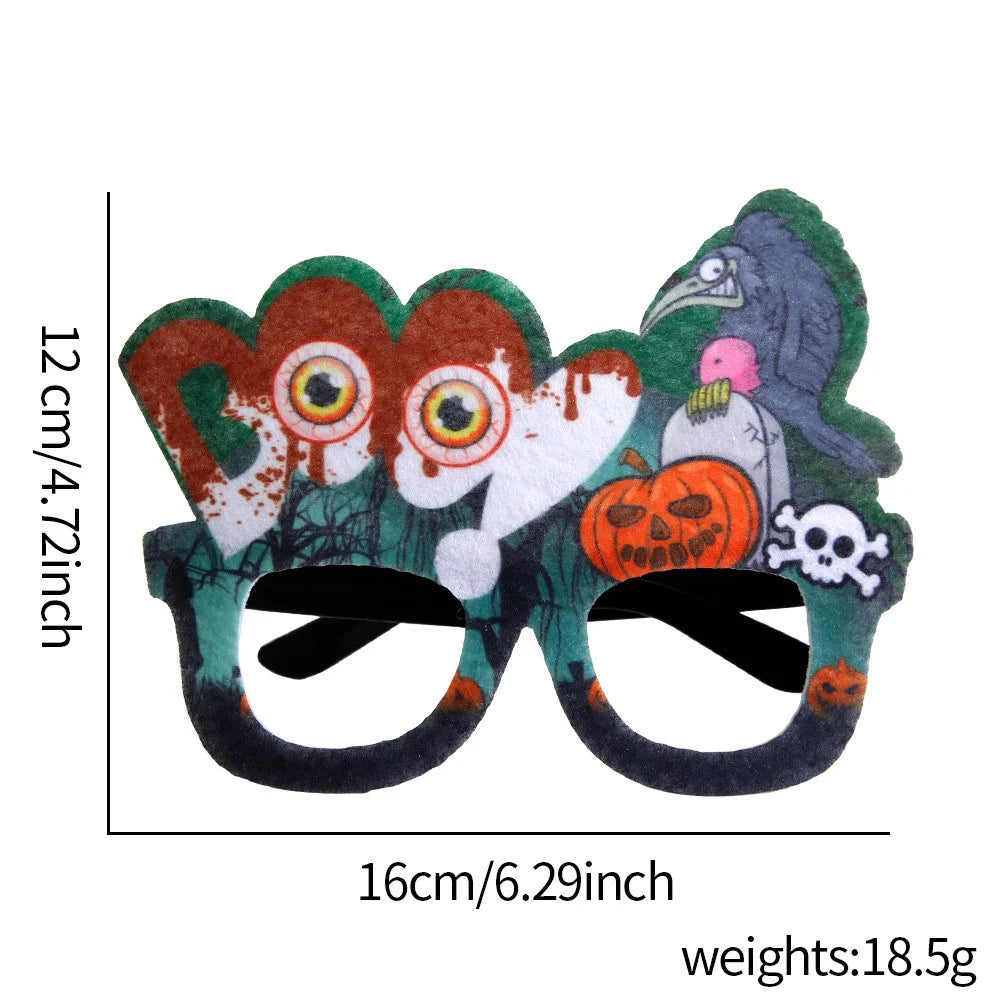 5Pcs / Set Adults Kids Halloween Eyeglasses Happy Halloween Ghost Castle Pumpkin Glasses Party Eyewear - BOO Eyeball - 6