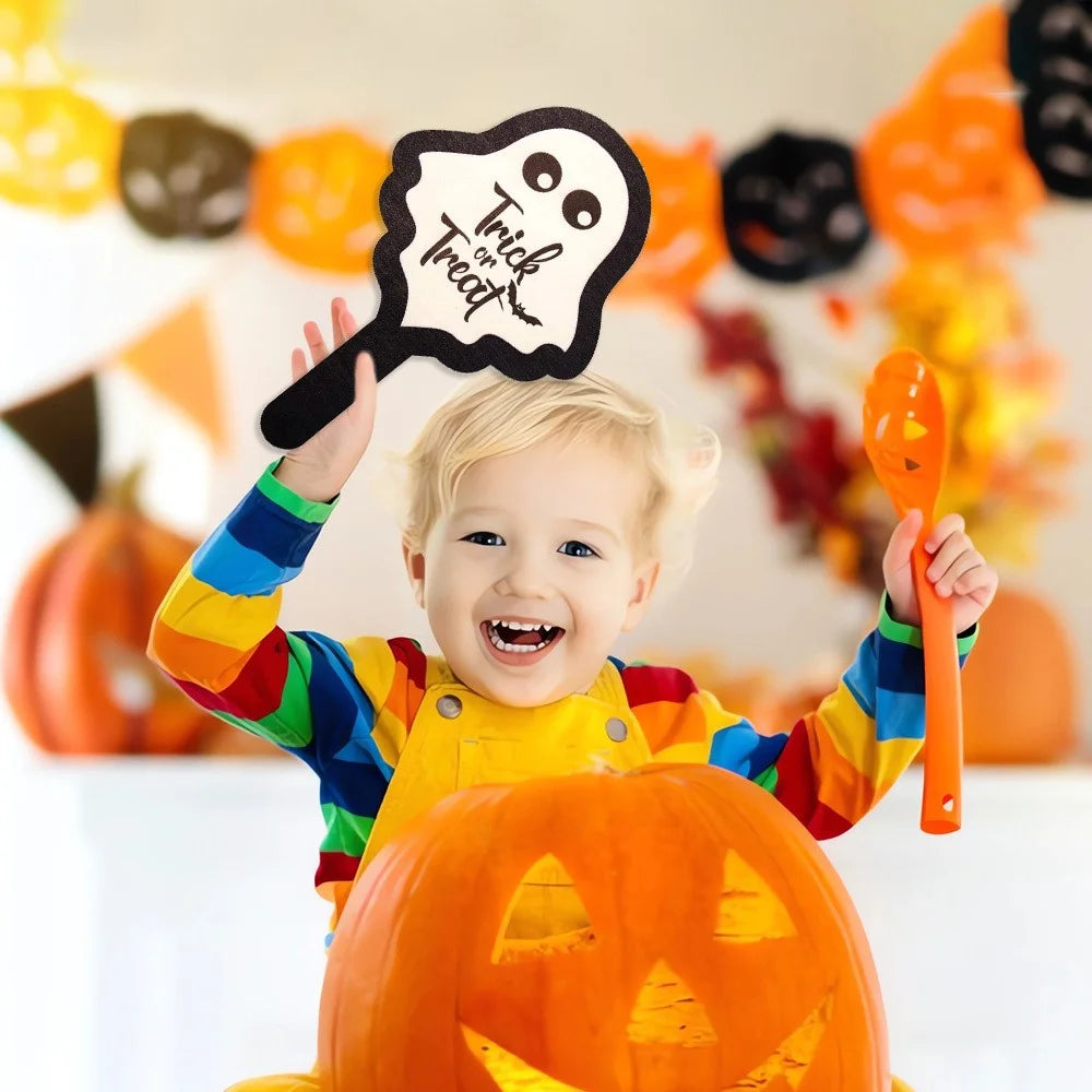 2Pcs / Set Halloween Hands-Up Sign Spider Pumpkin Bat Funny Wooden Sign Photobooth Prop - Owl - 4