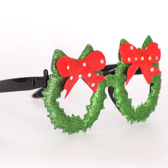 5Pcs / Set Christmas Eyeglasses Plastic Glasses Eyewear Party Photo Prop - Bow - 2