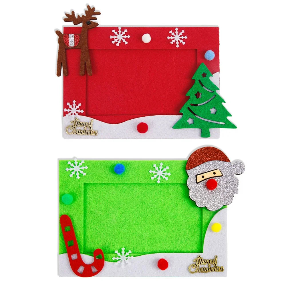 2PCS Christmas Photo Ornaments Picture Frames Decorations Xmas Trees Elk Decor - 1