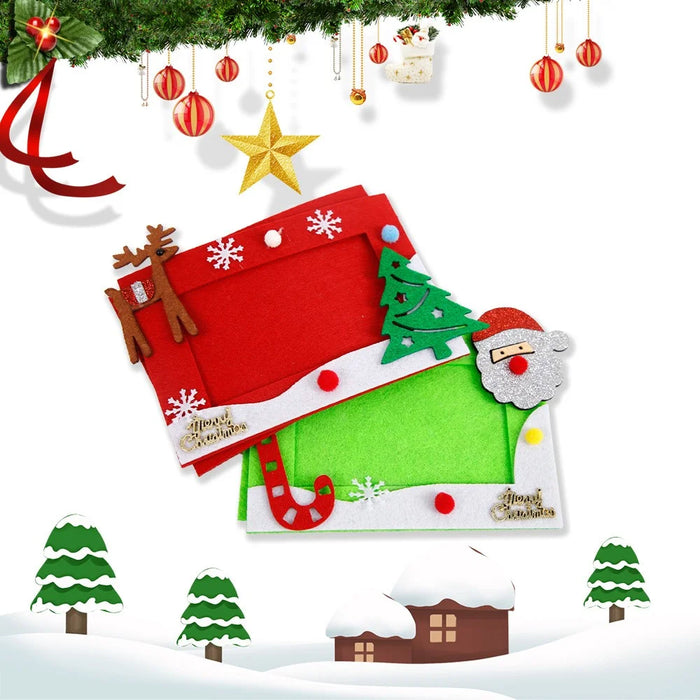 2PCS Christmas Photo Ornaments Picture Frames Decorations Xmas Trees Elk Decor - 6
