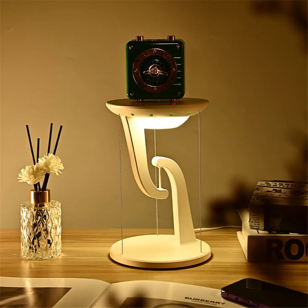 Magnetic Levitating Desk Lamp LED Night Light Wireless Charger Anti Gravity Nightstand Lamp Home Decor - 2
