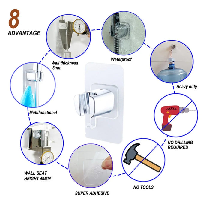 10-inch Rainfall Spray Shower Head High Pressure Round Electroplating ABS Shower Head - Silver - 3